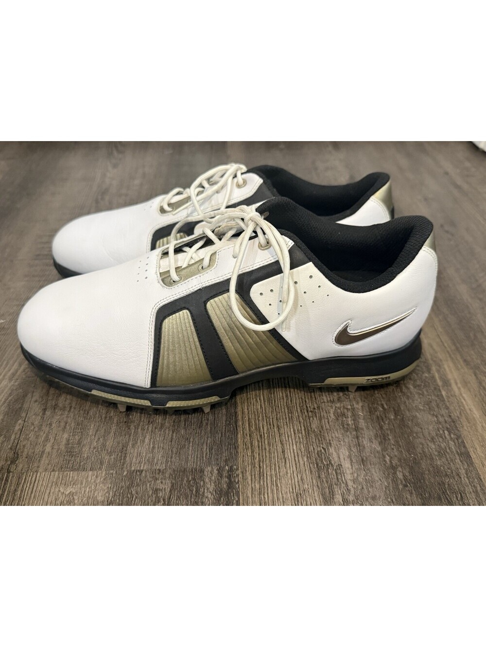 Nike Zoom Trophy Men’s Black Gold White Golf Shoes Size US 9.5 483247-102